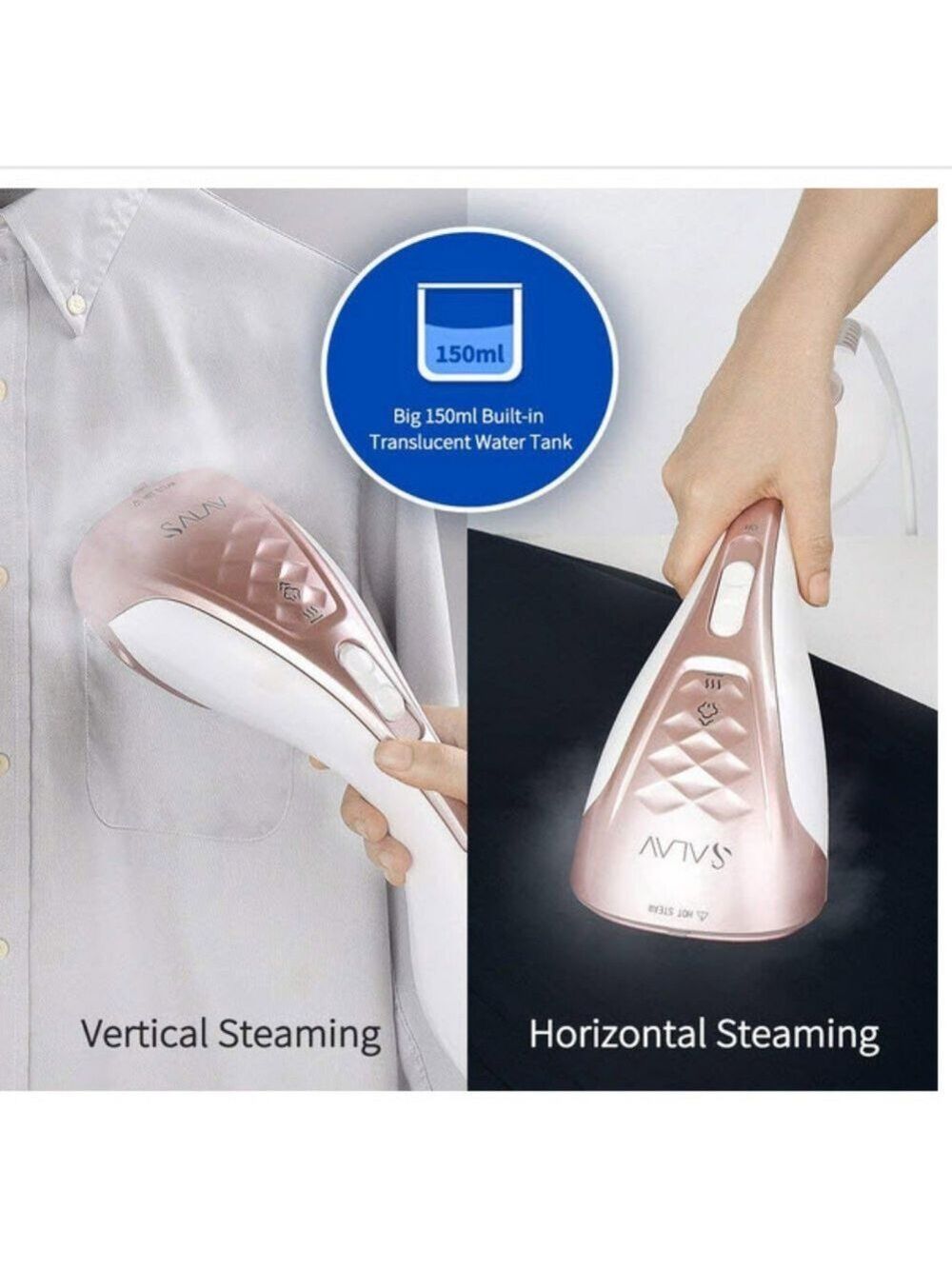 SALAV Handheld Clothes Steamer + Iron 2-in-1 - Picture 3 of 5